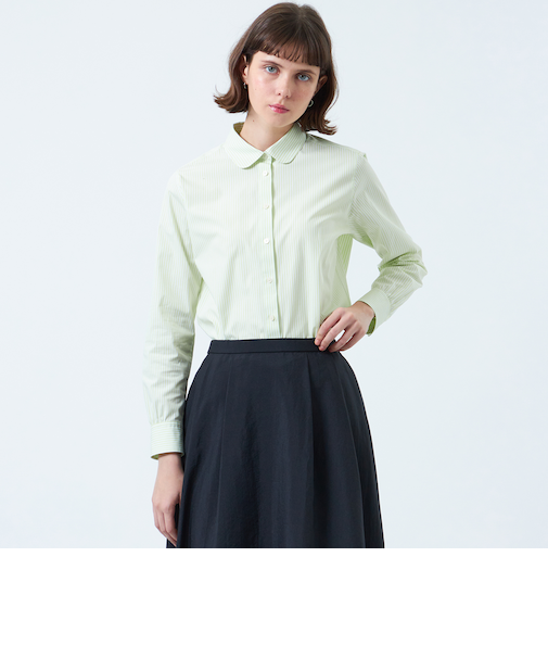 ラウンドカラーベーシックシャツ