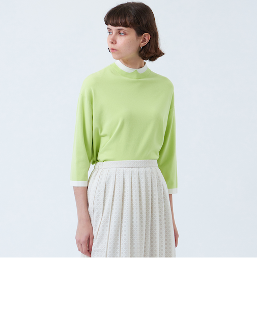 Cleric Collar Knit ワイドフィット(七分袖)