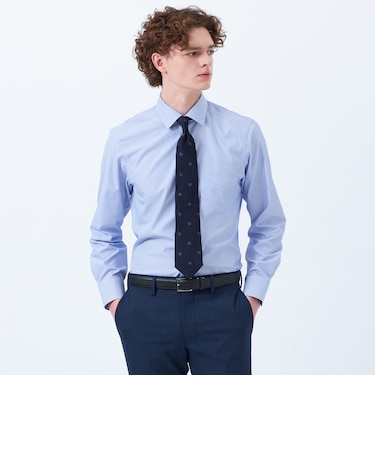 トロッター セミワイドシャツ オックス/ストライプ/チェック