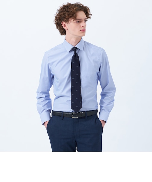 トロッター セミワイドシャツ オックス/ストライプ/チェック