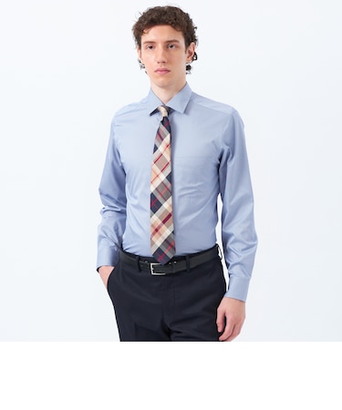 トロッター セミワイドシャツ オックス/ストライプ/チェック