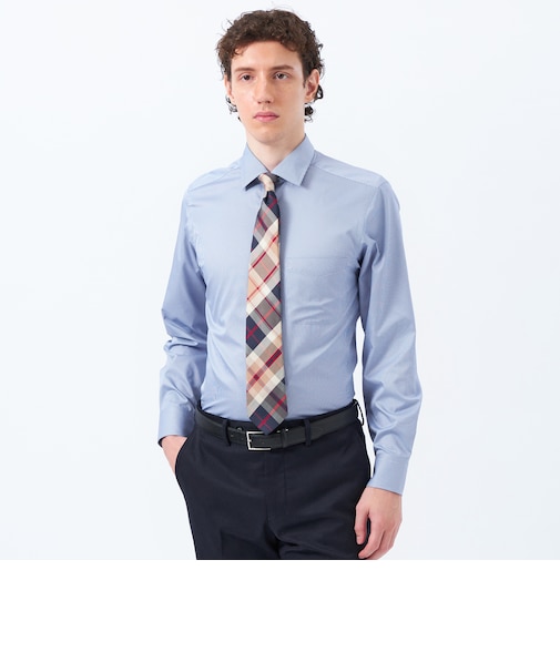 トロッター セミワイドシャツ オックス/ストライプ/チェック