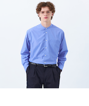 トロッター オーバーサイズバンドカラーシャツ  チェック/無地