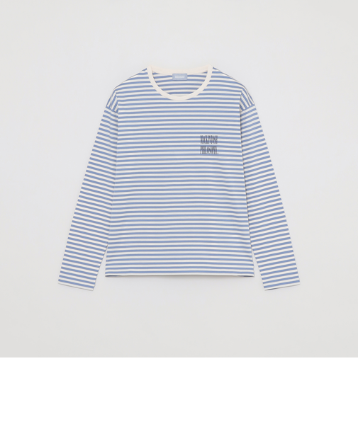 GREY LABEL シャープログ ロングスリーブボーダーTシャツ