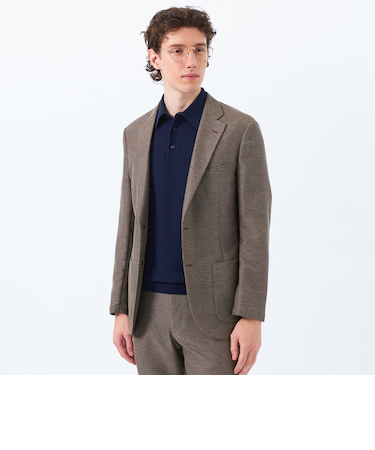 テーラードジャージージャケット 杢カラミストレッチ