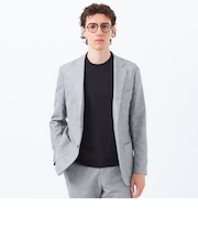 テーラードジャージージャケット 杢カラミストレッチ