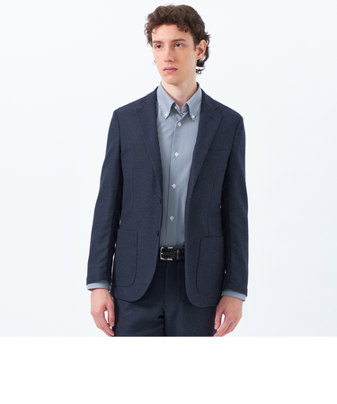 テーラードジャージージャケット 杢カラミストレッチ