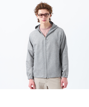 テーラードジャージー フーデッドパーカー 杢カラミストレッチ