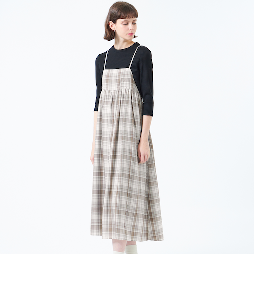 タータンチェックキャミワンピース