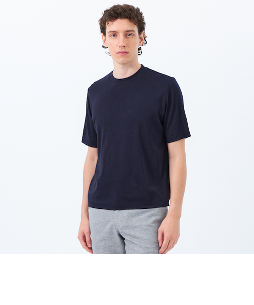 18Gコットン天竺 クルーネックニットTシャツ
