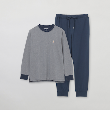 【WEB限定】天竺細ボーダー＆無地　パジャマ