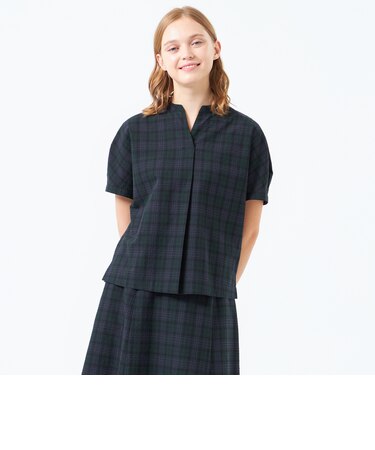 サッカーチェックスキッパーブラウス