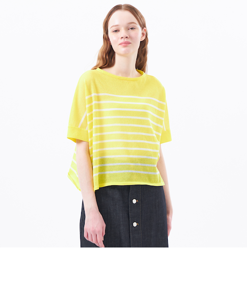 シアーボーダーワイドニット