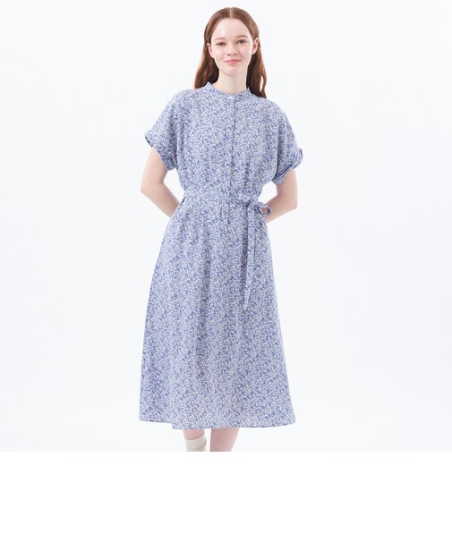 バイカラーフラワーワンピース