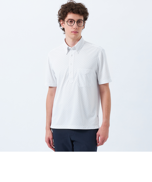 マッキントッシュ フィロソフィー✨TROTTER ロゴ刻印ボタン　鹿の子生地 マッキントッシュ フィロソフィー✨TROTTER ロゴ刻印ボタン 鹿の子生地