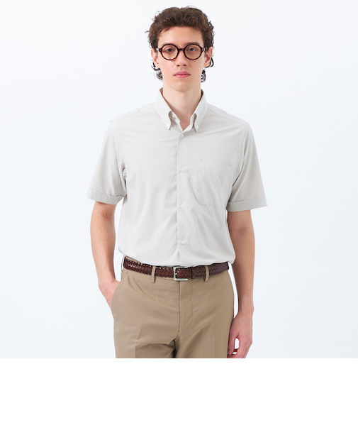 トロッター サッカーチェック スクエアボタンダウン