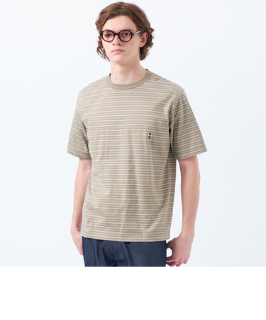 バッキンガムベア ランダムボーダー ワンポイントTシャツ