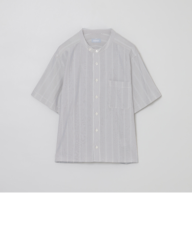 GREY LABEL ストライプバンドカラー半袖シャツ