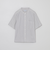 GREY LABEL ストライプバンドカラー半袖シャツ