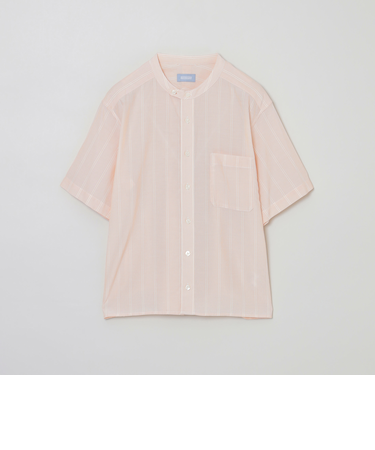 GREY LABEL ストライプバンドカラー半袖シャツ
