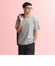 ポップコーンボーダー クルーネックTシャツ