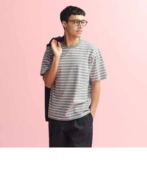 ポップコーンボーダー クルーネックTシャツ