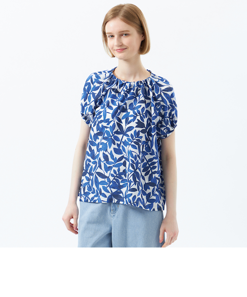 リーフプリントブラウス