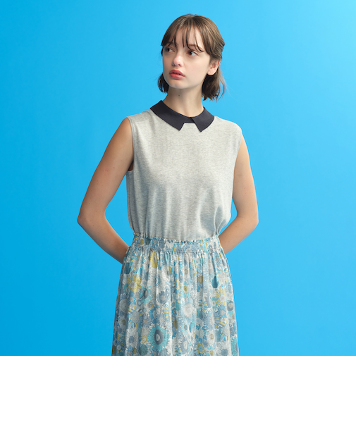 【Bi-color Knit Polo（バイカラーニットポロ）】ノースリーブ