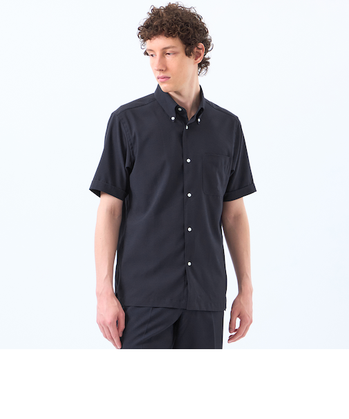 トロッター スクエアボタンダウンシャツ　サッカーストライプ