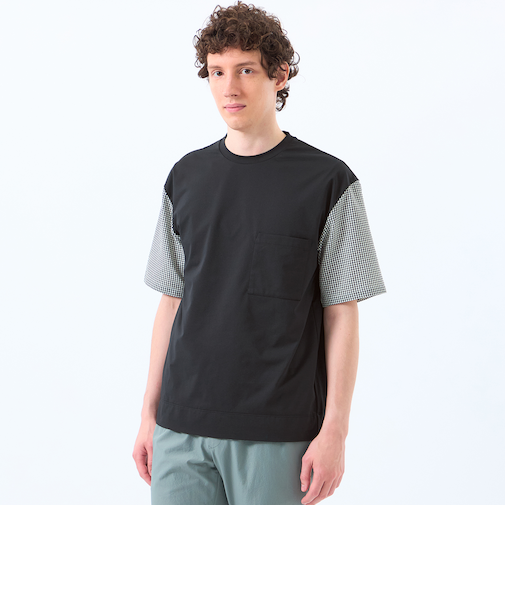 TEXBRID天竺×サッカー スリーブコンビTシャツ