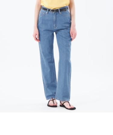 コットンリネンデニムストレートフィット