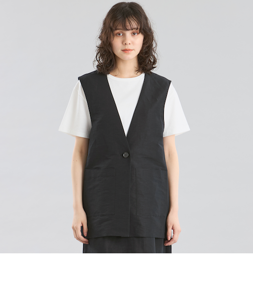 GREY LABEL リネンナイロンジレ