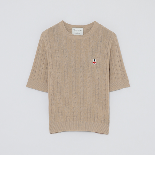 【WEB&一部店舗】バッキンガムベアケーブルハーフスリーブニット