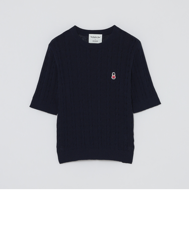 【WEB&一部店舗】バッキンガムベアケーブルハーフスリーブニット