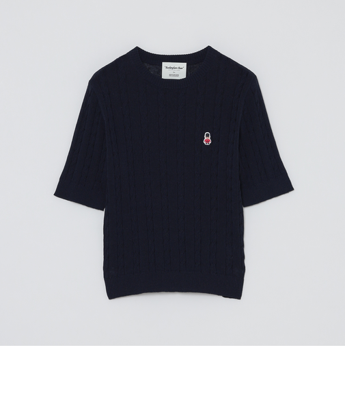 【WEB&一部店舗】バッキンガムベアケーブルハーフスリーブニット