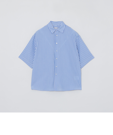 GREY LABEL ストライプショートスリーブレギュラーカラーシャツ