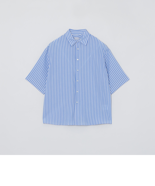 GREY LABEL ストライプショートスリーブレギュラーカラーシャツ