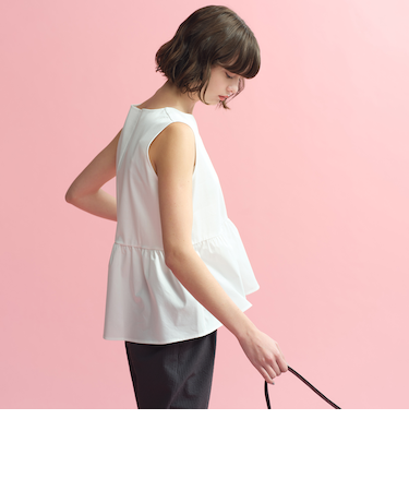 ノースリーブペプラムブラウス