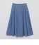 コットンリネンデニムタックプリーツスカート