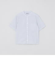 GREY LABEL ストライプバンドカラーショートスリーブシャツ