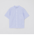 GREY LABEL ストライプバンドカラーショートスリーブシャツ