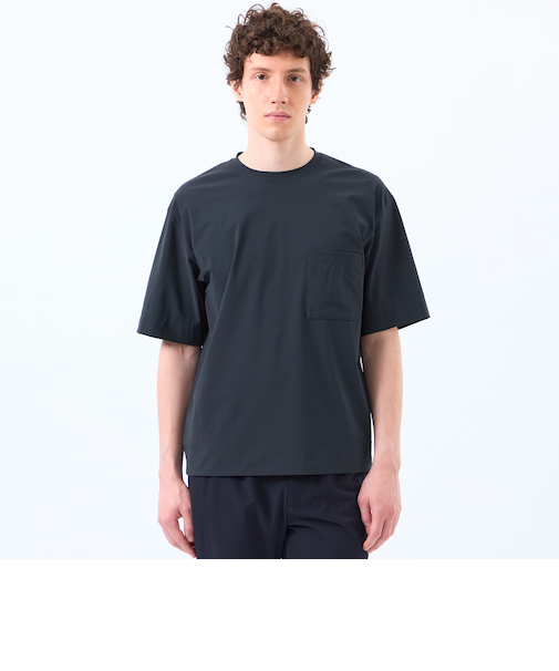 ドライフラットストレッチ クルーネック五分袖ポケT