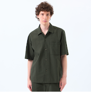 空羽サッカーチェック 半袖オープンカラーシャツ