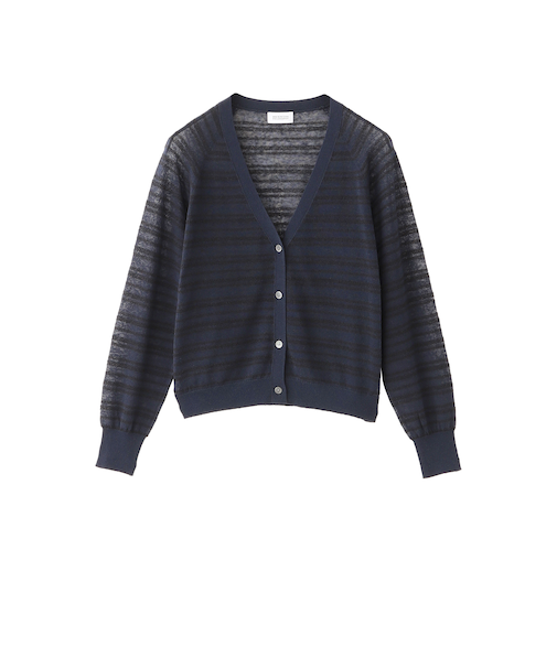 ブークレーボーダーVネックカーデ