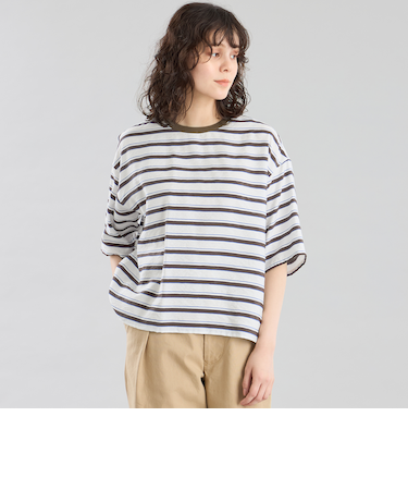 GREY LABEL マルチボーダーブラウス