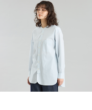 GREY LABEL ストライプバンドカラーシャツ