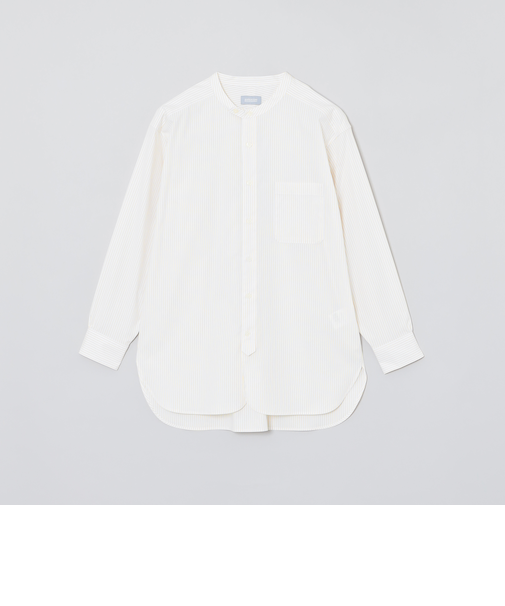 GREY LABEL ストライプバンドカラーシャツ