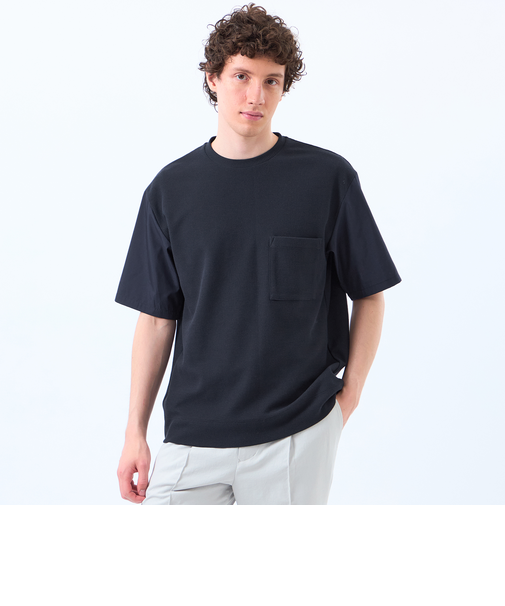 ニットコンビTシャツ ケーブルニット×ブロード