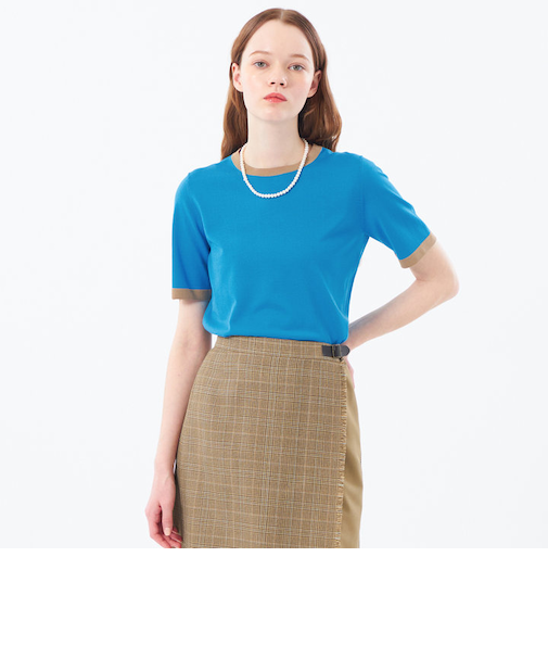 リネンミックスバイカラーニット