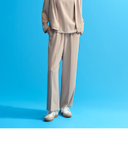 【Alby Easy Pants Wide（アルビー　イージーパンツ ワイド）】バックサテン